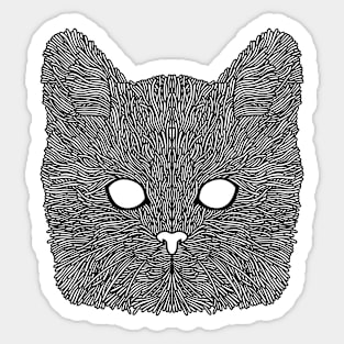 CAT HEAD WITH LINE ART DESIGN Sticker